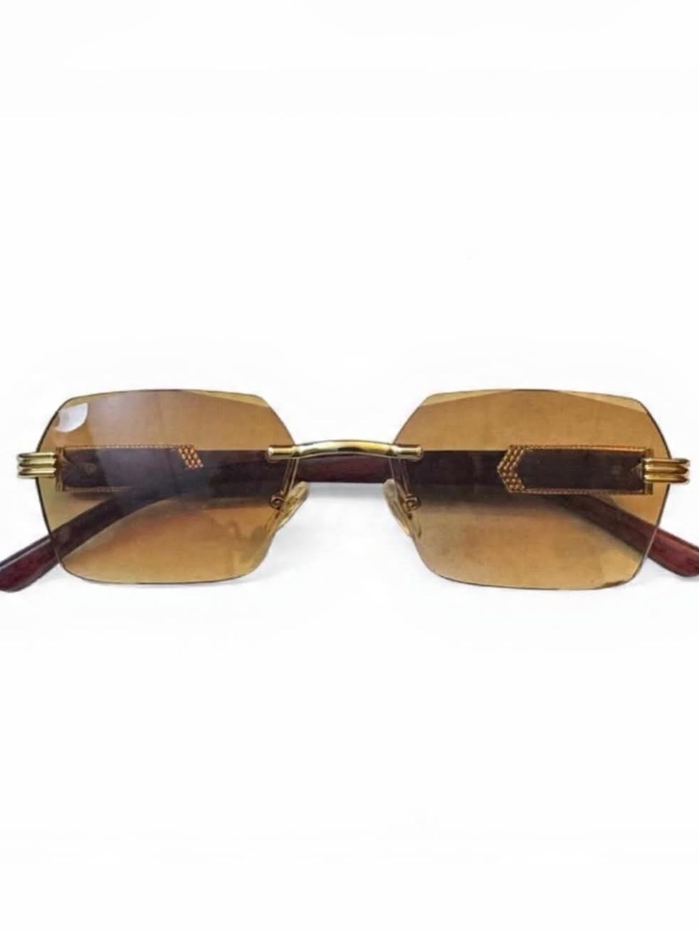 Cherry wood Rimless Sunglasses